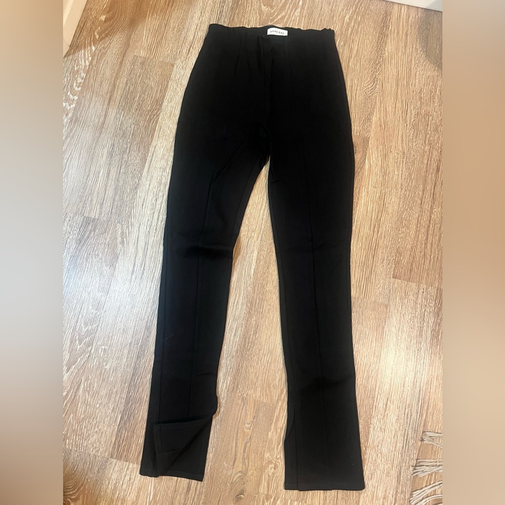 Anine Bing black skinny double knit pant